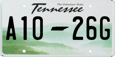 TN license plate A1026G