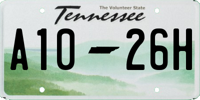 TN license plate A1026H