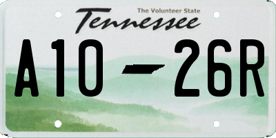 TN license plate A1026R