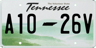 TN license plate A1026V