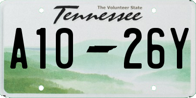 TN license plate A1026Y