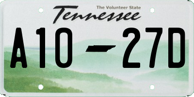 TN license plate A1027D