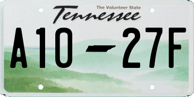 TN license plate A1027F