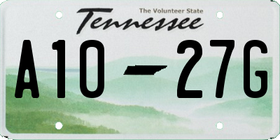 TN license plate A1027G