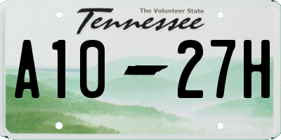 TN license plate A1027H