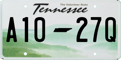 TN license plate A1027Q