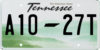 TN license plate A1027T