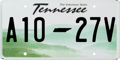 TN license plate A1027V