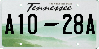 TN license plate A1028A