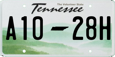 TN license plate A1028H