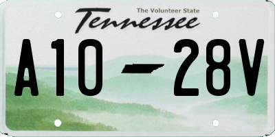 TN license plate A1028V