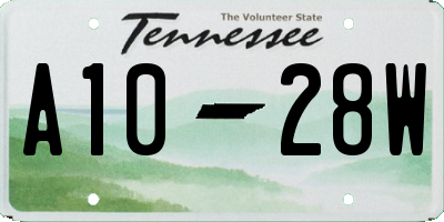 TN license plate A1028W