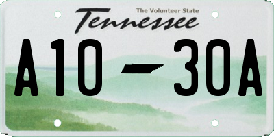 TN license plate A1030A