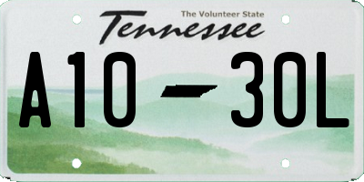 TN license plate A1030L