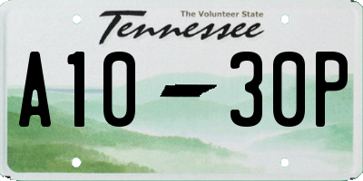 TN license plate A1030P