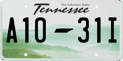 TN license plate A1031I