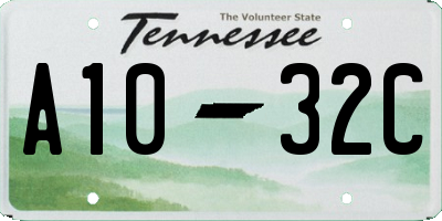 TN license plate A1032C