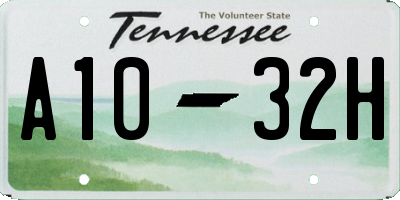TN license plate A1032H
