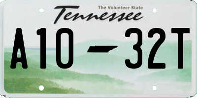 TN license plate A1032T