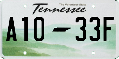 TN license plate A1033F