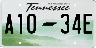 TN license plate A1034E