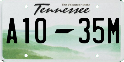 TN license plate A1035M