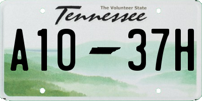 TN license plate A1037H