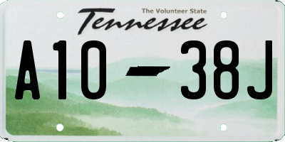 TN license plate A1038J