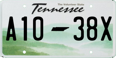 TN license plate A1038X