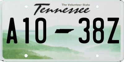TN license plate A1038Z