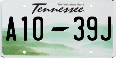 TN license plate A1039J
