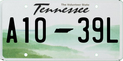 TN license plate A1039L