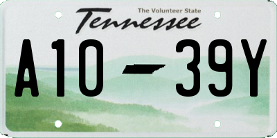 TN license plate A1039Y
