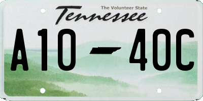 TN license plate A1040C