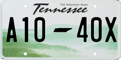 TN license plate A1040X