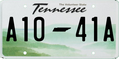 TN license plate A1041A