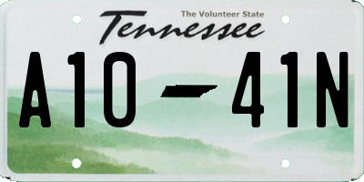 TN license plate A1041N