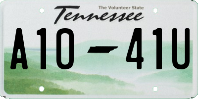 TN license plate A1041U