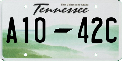 TN license plate A1042C