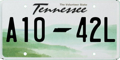 TN license plate A1042L