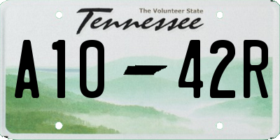 TN license plate A1042R
