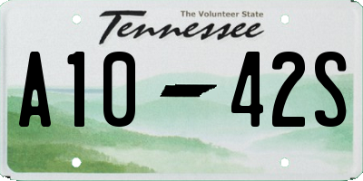 TN license plate A1042S