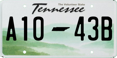 TN license plate A1043B