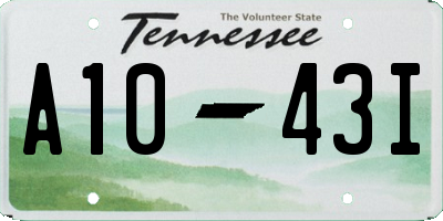 TN license plate A1043I