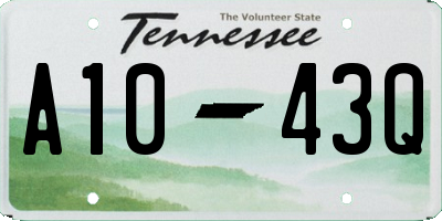 TN license plate A1043Q