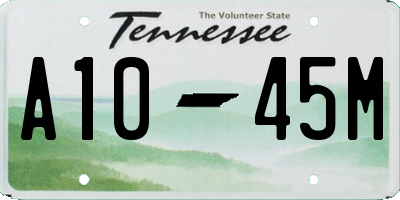 TN license plate A1045M