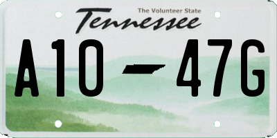 TN license plate A1047G