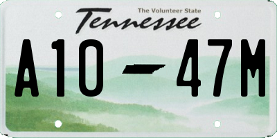 TN license plate A1047M
