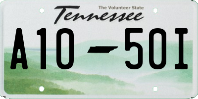 TN license plate A1050I