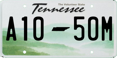 TN license plate A1050M